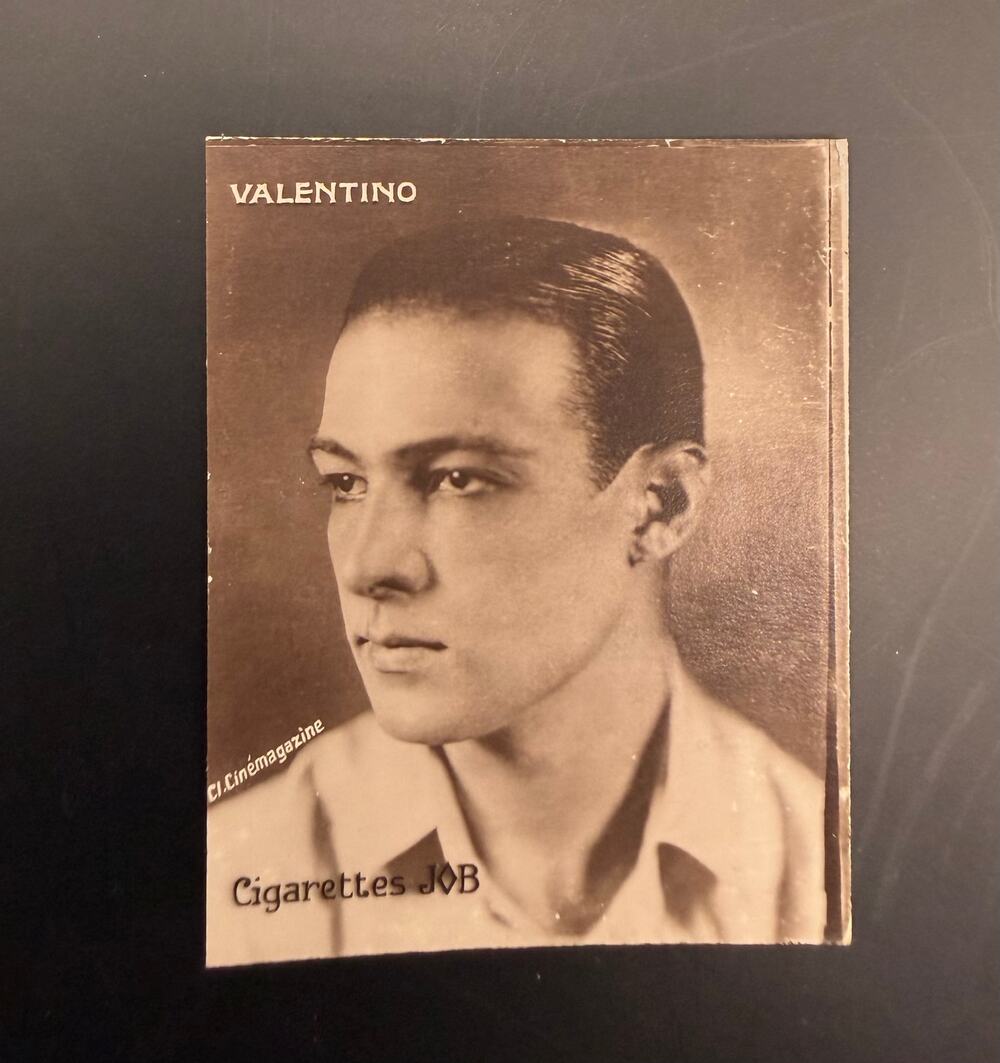 Rare 1926 Societe Job Cigarette Rudolph Valentino Card, Son of the Sheik, Eagle
